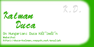 kalman duca business card